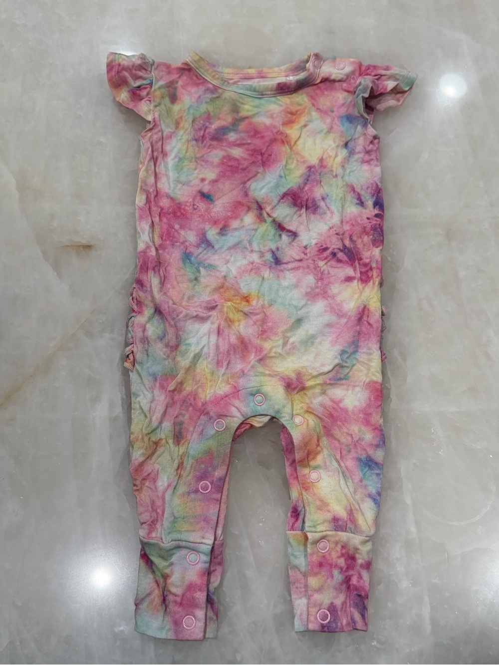 Posh Peanut Multicolor Pink Tie-Dye One-Piece Bodysuit